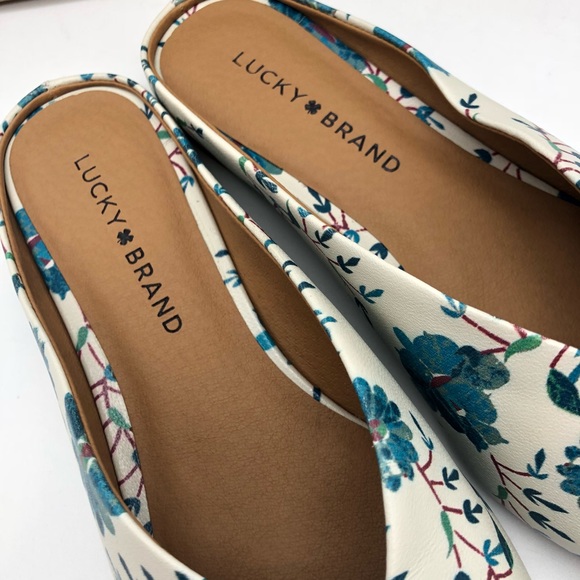 NIB Lucky Brand BARBORA Flat Mule Floral Slides - Picture 5 of 11